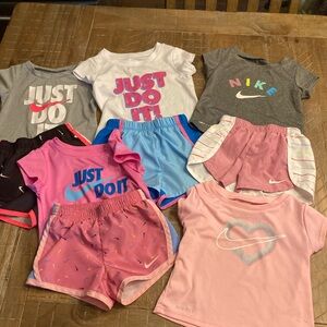 Toddler girl’s Nike Colorful T-Shirt and Shorts Collection/ Bundle EUC 24m-2T